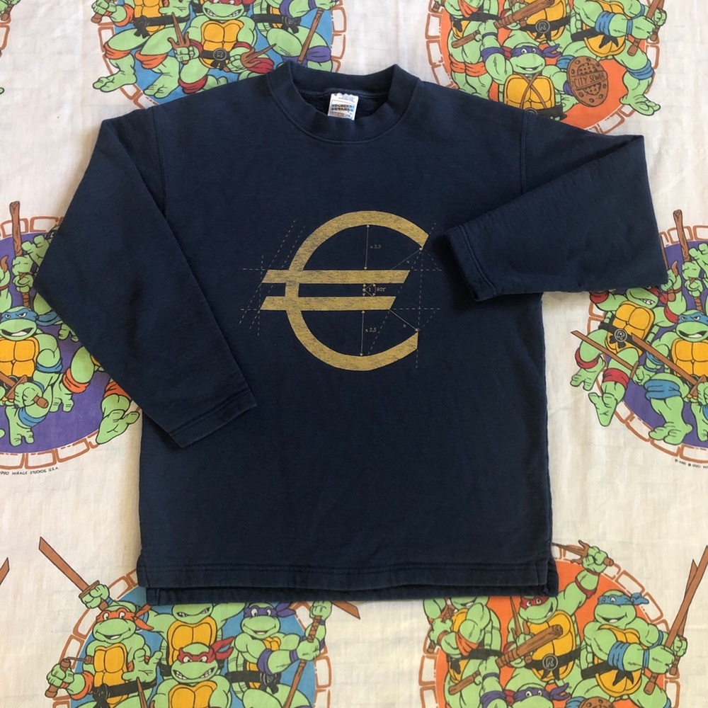 Vintage Euro Money Symbol Sweatshirt Mens Medium